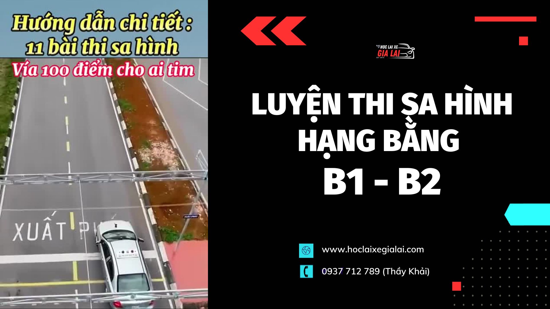 Bài thi thực hành sa hình ô tô con hạng B1, B2