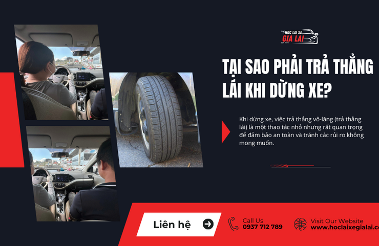 Vì sao đỗ xe phải trả thẳng tay lái?